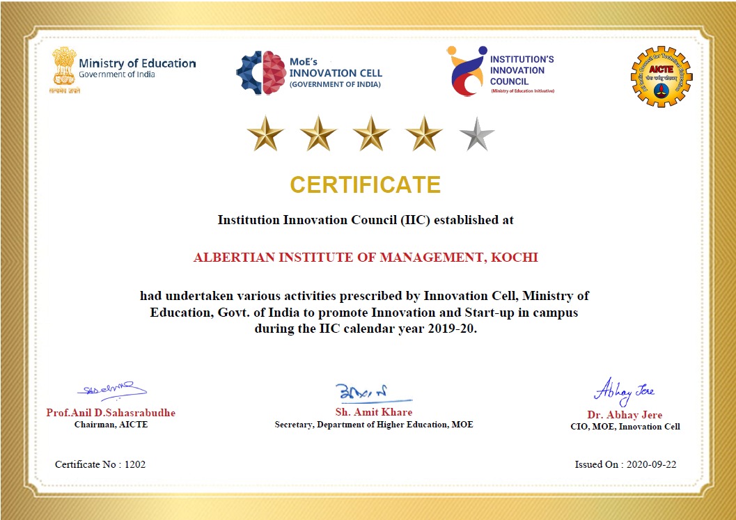 Another Golden Feather in the Cap of Albertian Institute of Management