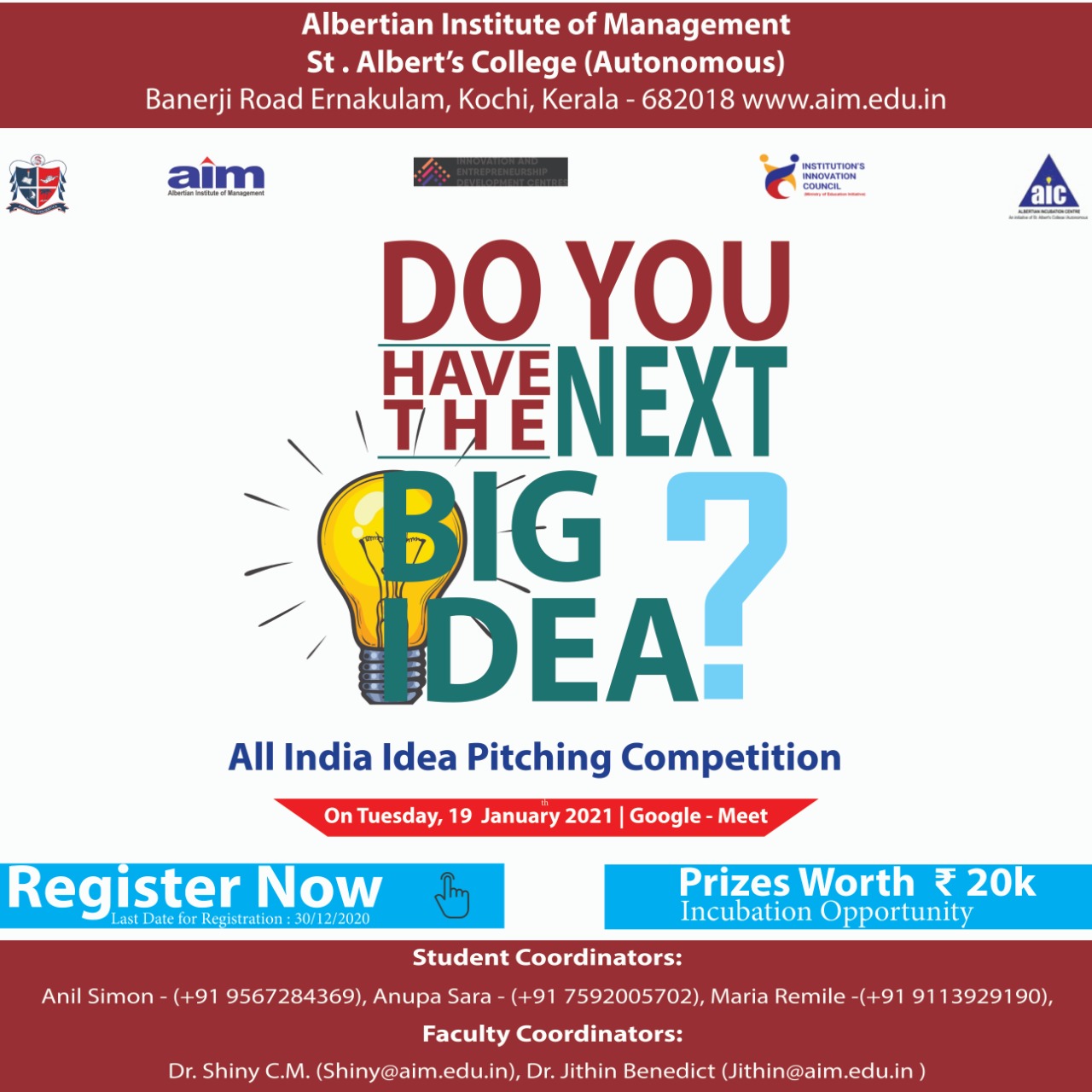The Next Big Idea 2021- All India Inter Collegiate Idea Pitching Competition